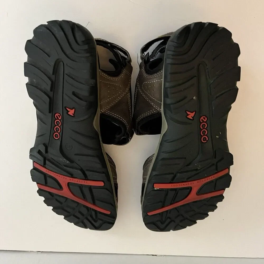 Ecco Yucatan Sandals Mens Shoes Brown Black Offroad Hiking Slingback EU 45 US 11
